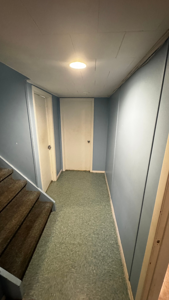 Hallway before new laminate flooring, Saskatoon